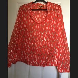 Tory Burch Coral Sequined Tunic